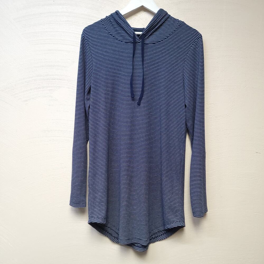 No Boundaries Hoodie Size Xxl 19 Womens Shirt Long Sleeve Striped Blue Navy